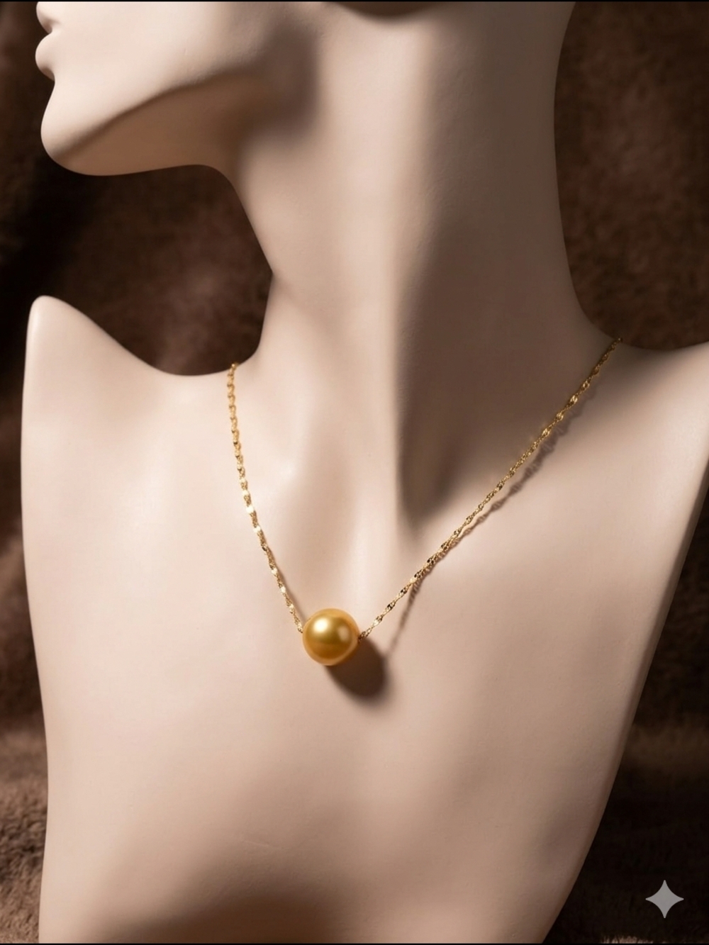 13mm Golden South Sea Pearl 18k Necklace